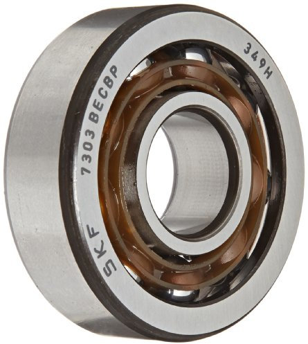 SKF 7303 BECBP Medium Series Angular Contact Bearing, ABEC 1 Precision, 40° Contact Angle, Open, Polyamide/Nylon Cage, Normal Clearance, 17mm Bore, 47mm OD, 14mm Width, 8300lbf Static Load Capacity, 15900lbf Dynamic Load Capacity