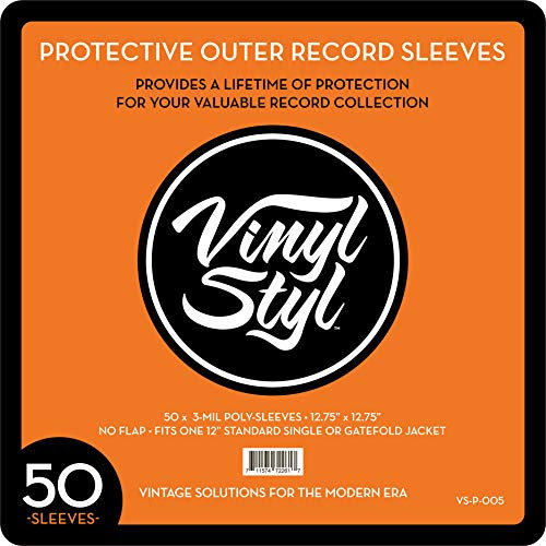 Vinyl Styl™ 12 Inch Vinyl Record Protective Outer Sleeves - 50 Count (Clear)
