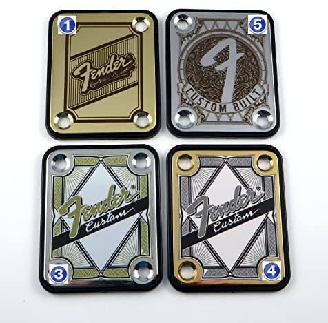 Fender Custom Built Gravur Gitarre Neck Plate - Silber
