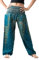 B BANGKOK PANTS Haremshose für Damen, Yoga, Boho-Kleidung mit Taschen, Grüner Pfau, Einheitsgröße