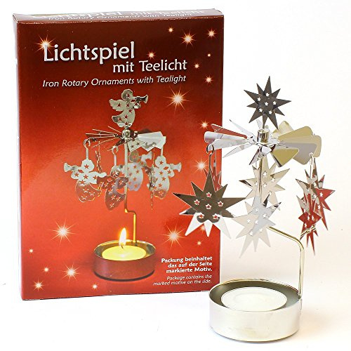 Lichtspiel für Teelicht aus Metall Silber
