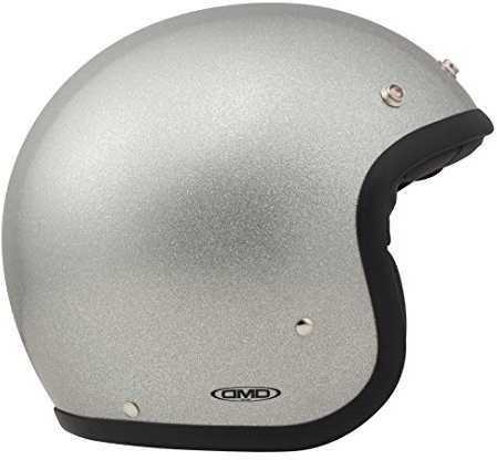 DMD Herren Jet-Vintage Motorradhelm, Silber/schwarz, XS