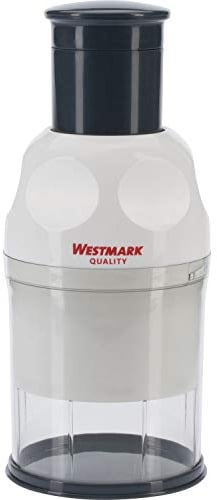 Westmark Hachoir Universel d'Ail/Oignon, Devient une Boîte de Stockage grâce au Couvercle, Acier Inoxydable/Plastique, Kompakt, Blanc/Gris, 11452260