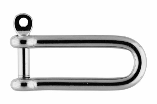 Edelstahl Schäkel lange Form mit unverlierbarem Bolzen ¨ 8 mm, A4 AISI 316