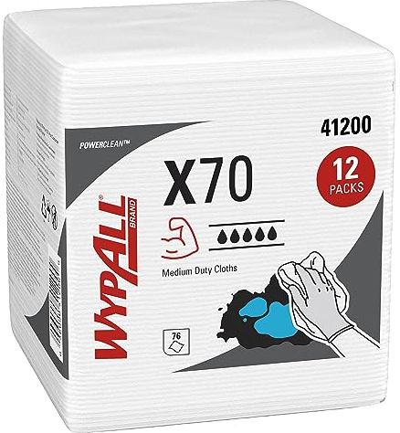 WypAll® X70 Power Clean™ Reinigungstücher 8387, wiederverwendbare saugfähige Wischtücher für vielseitiges und effizientes Wischen, 12 Packungen x 76 Tücher (insg. 912 Tücher)