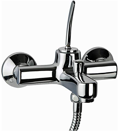 Design Badewannen Armatur mit Joystick Hebel und kompletten Brause Set