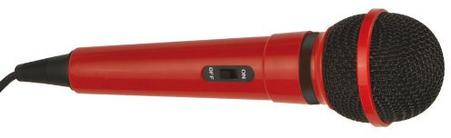 MP Essentials Dynamic Handheld DJ Singing Karaoke Microphone (Red)