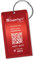 Dynotag® internet- / GPS-fähiger Gepäckanhänger mit QR-Code, Aluminium Stahlschlaufe, rot.