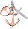 MATERIA Roségold Kettenanhänger Glaube Liebe Hoffnung bicolor - 925 Silber Anhänger rosé vergoldet #KA-234-Rose