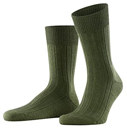 FALKE Herren Socken Teppich Im Schuh M So Wolle einfarbig 1 Paar, Grün Herb 7754, 39-40