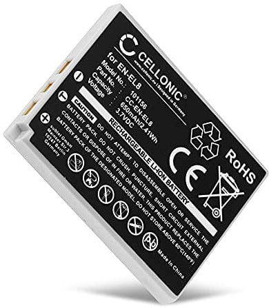 CELLONIC, Battery for Camera, compatible with Nikon Coolpix S1, EN-EL8, P2, S2, S9, S3, S52 (3.7V, 650mAh)