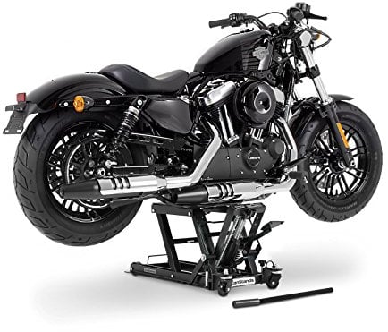 ConStands - Motorrad-Hebebühne kompatibel mit Chopper/Custombike Custom Hydraulisch Sicherung Schwarz CB58123