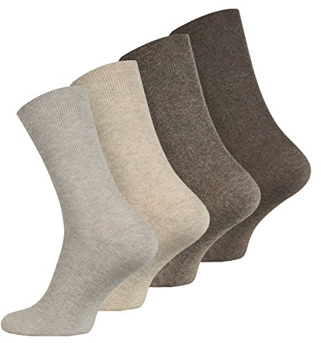 VCA Lot de 8 paires de chaussettes sans élastique - coton - pointe remaillée main - diabétique