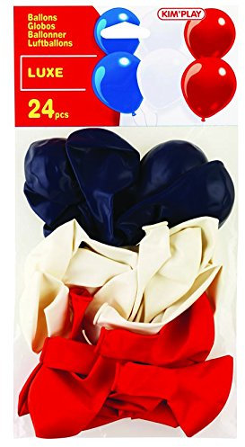 Kim'play - 271 - Ballons De Baudruche - 24 Ballons - Bleu/Blanc/Rouge