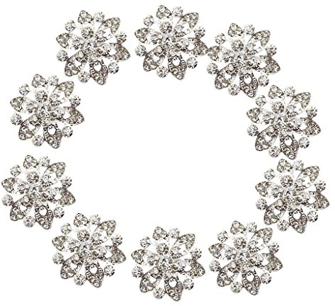 Phenovo Strass Blume Nähen Buttons DIY 22mm 10 Stück