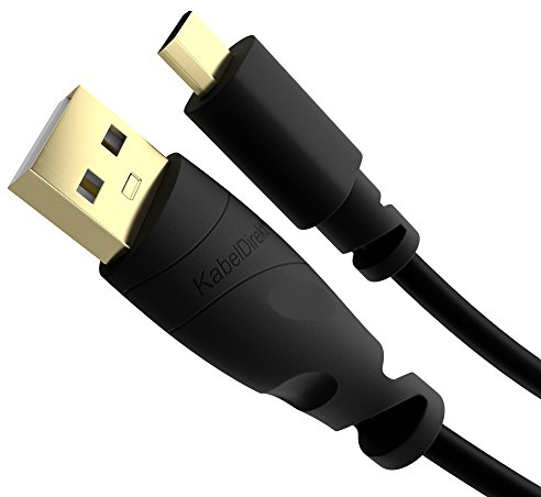 KabelDirekt – Micro USB Kabel – 1,5m (USB 2.0, Ladekabel, Datenkabel, schwarz) – TOP Series