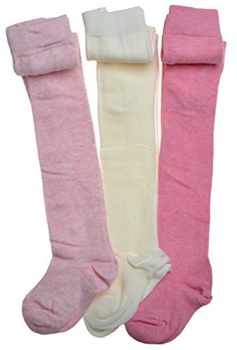 WB Socks 3 Paires de Collants Bébé - Rose et Gris en Coton