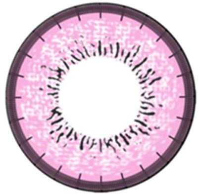 Matlens – EOS Farbige Kontaktlinsen mit Stärke circle lenses rosa pink J-203 2 Linsen 1 Kontaktlinsenbehälter 1 Pflegemittel 50ml