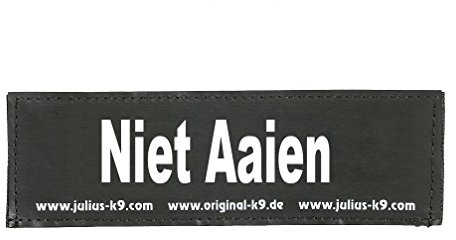 Interchangeable Patches, 1 pair, Niet Aaien, Size: Small, Black