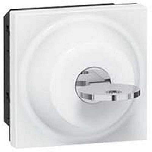 Legrand 077073 Interrupteur à Clé Ronis n°601 Mosaic, 3 Positions par Inverseur, 2 Modules, 6A, 250V, Blanc