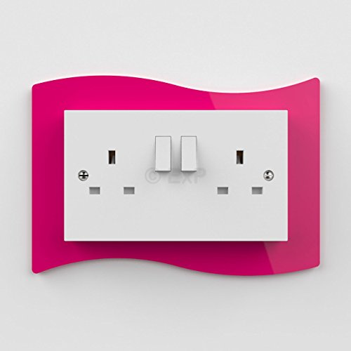 Expression Products Double Light Switch or Plug Socket Back Plate Finger Surround Panel Pink (8 ColoursAvailable) - Free Trolley Token Material Sample Included per Shipment
