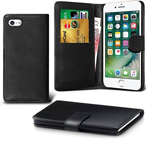 iPhone SE 2016 Case, (Not For 2020 /2022), iPhone 5S Case, iPhone 5 Case, Black Book Wallet Pu Leather Case Cover For iPhone SE 5S 5 By iPro