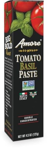 Amore All Natural Tomato Basil Paste, 4.5 Ounce Tube