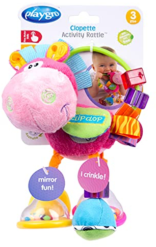 Playgro Pferd Klipp Klapp pink - Babyspielzeug - Motorik - Babysensorik - Babyrassel - Babymotorik - Kinderspielzeug - rosa