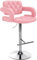 CLP Barhocker Dublin Mit Kunstleder-Bezug I Höhenverstellbar, Farbe:pink, Gestell Farbe:Chrom