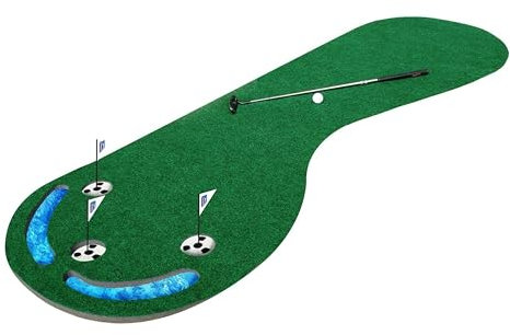 PGA TOUR Three Hole Putting Mat-3 X 9 Feet Golf Matte, Blue, 92LX22HX22W cm