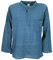 GURU SHOP Nepal Fischerhemd, Goa Hippie Hemd, Yogahemd, Freizeithemd - Türkisblau, Herren, Baumwolle, Size:XL