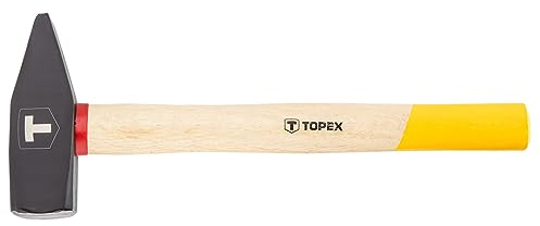 TOPEX Schlosserhammer Schlosser Hammer mit Stiel aus Holz - Schlosserhammer mit Holzstiel - Ingenieurhammer Stahlhammer Werkzeughammer Werkstatthammer mit Stiel Holzstiel – 2000 g