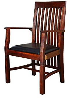 MASSIVMOEBEL24.DE | Oxford Sessel Polster schwarz Akazie, Farbe:Dunkelbraun, Anzahl:1 Stück, Material:Massivholz