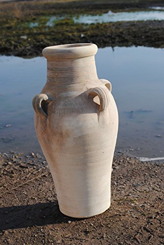 kunert-keramik Amphore mit 4 Henkeln, Terracotta, Tunesische Handarbeit, 40cm hoch, Hellbraun, Rustikal, Vase