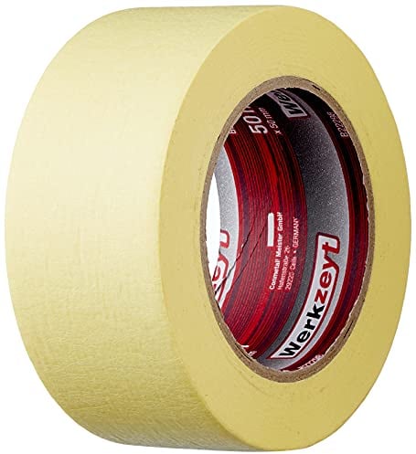 Werkzeyt Kreppband 50 m x 50 mm - Extra breit - Für einfache Abdeck- & Malerarbeiten - Universell einsetzbar - Rückstandfrei ablösbar / Abklebeband / Malerkrepp / Feinkreppband / B22298