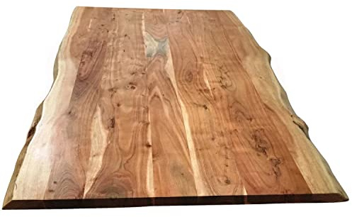 TOPS & TABLES Akazie massiv gebeizt, lackiert und gewachst Tischplatte 180x100 cm natur