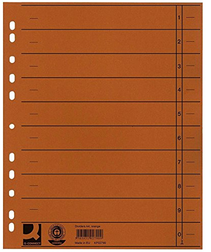 Q-Connect KF02790 Trennblätter - A4 Überbreite, 100 Stück orange