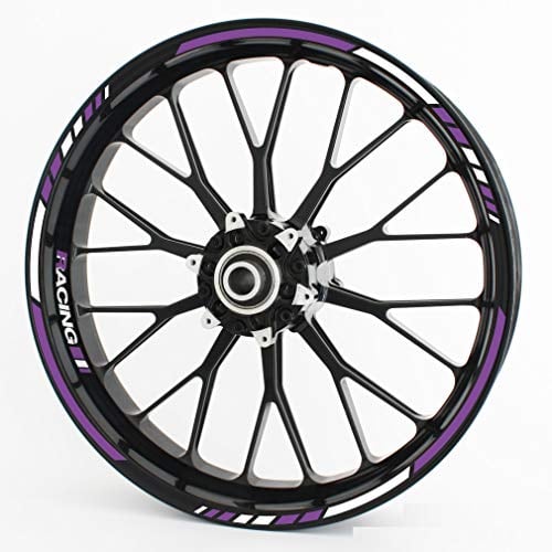 Felgenrandaufkleber RS - Komplettset für 15 16 17 18 19 - Farbe & Design wählbar - Lila, Design 1
