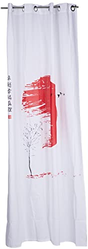 TSUKI Hinata Rideau avec œillets métalliques Motif Japonais Zen 150 x 260 cm
