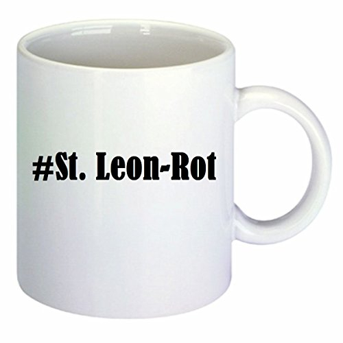 Kaffeetasse #St. Leon-Rot Hashtag Raute Keramik Höhe 9,5cm ? 8cm in Weiß