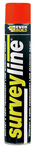 Everbuild Surveyline Semi-Permanent Spray Paint – Ideal For Survey Line Marking – High Covering Power – Easy To Apply – Red – 700ml