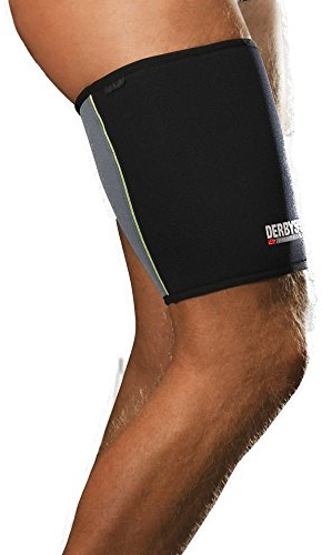 DERBYSTAR Bandage PROTECT CARE OBERSCHENKELSCHUTZ XL, schwarz/grau/lime, XL, 7300