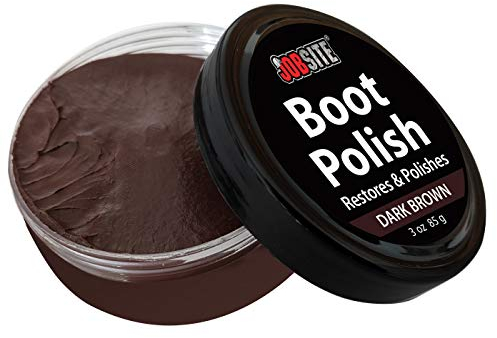JobSite Premium Lederstiefel & Schuh Politur - Regeneriert, Pflegt & Poliert Leder – Dunkelbraun - 85 g (3 Unzen)