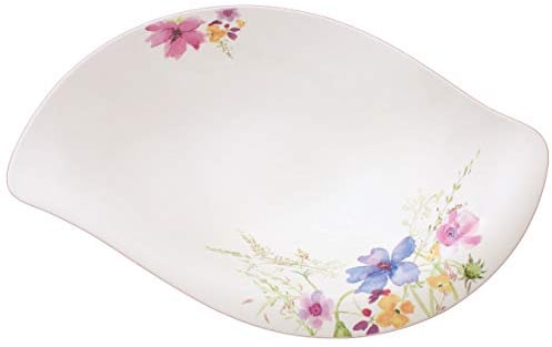 Villeroy und Boch - Mariefleur Basic Serve und Salad Salatschüssel, Schale für Beilagen und Salate, 45 x 31 cm, Premium Porzellan, weiß/bunt