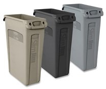 Rubbermaid | Wertstoffsammler/Abfalleimer SLIM JIM® | Volumen 87 l | mit Lüftungskanälen | schwarz