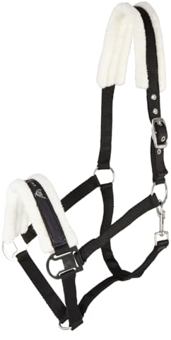 Pfiff 101515 Halfter mit Kunstfell unterlegt, Pferdehalfter Pony Full Cob
