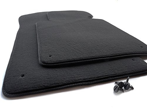 Fußmatten Velours Automatten Set Zubehör 2-teilig von schwarz, mit Befestigung