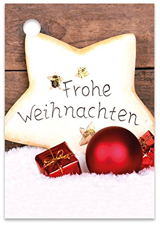 25er Pack Geschenkanhänger Frohe Weihnachten Stern ca. 52 x 74 mm Anhänger, Weihnachtsanhänger, Geschenkkarte, Geschenkkärtchen, Anhängeetikett, Topper