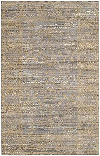 SAFAVIEH Valencia Collection Accent Rug - 3' x 5', Grey & Gold, Boho Chic Distressed Design, Non-Shedding & Easy Care, Ideal for High Traffic Areas in Entryway, Living Room, Bedroom (VAL104E)