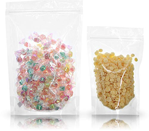 SumDirect 100 pezzi sacchetti richiudibili con chiusura lampo stand up imballaggio per snack alimenti Tè e Etc (9 x 14 cm)